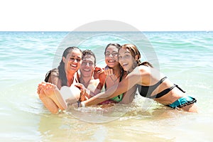 Group of friends at the beach