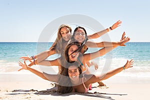 Group of friends at the beach