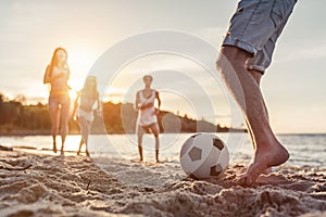 Group of friends on beach