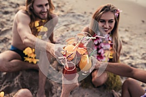 Group of friends on beach