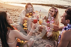 Group of friends on beach