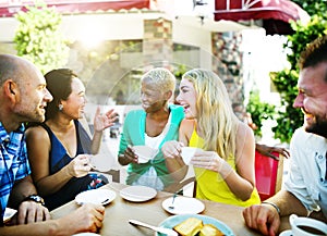 Group Friends Chilling Talking Holiday Concept