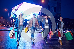 Group Of Friends Enjoying Shopping