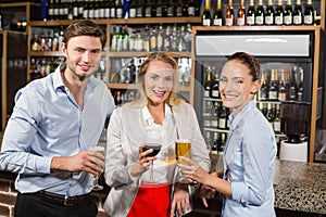 Group of friends having a drink