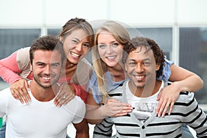 Group of friends having fun