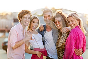 Group of friends having fun outdoors