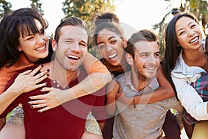 Group Of Friends Having Fun Together Outdoors