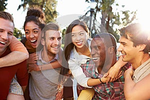 Group Of Friends Having Fun Together Outdoors