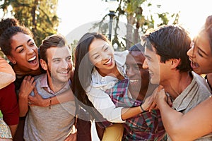 Group Of Friends Having Fun Together Outdoors