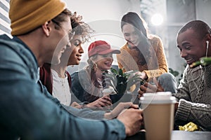 group of friends spending time together