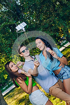 Group of friends taking picture themselves