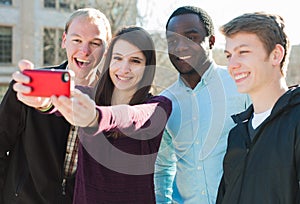 Group of Friends Taking a Selfie