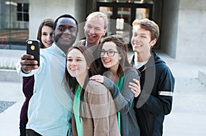 Group of Friends Taking a Selfie