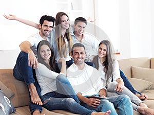 Group of friends taking selfie