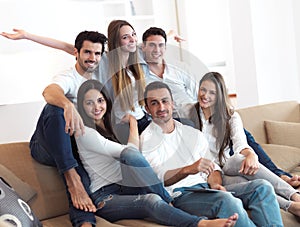 Group of friends taking selfie