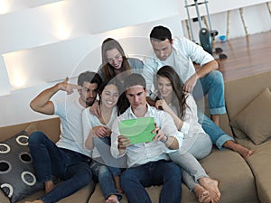 Group of friends taking selfie