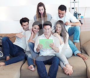 Group of friends taking selfie