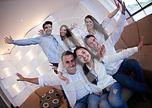 Group of friends taking selfie