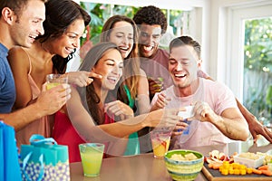 Group Of Friends Taking Selfie Whilst Celebrating Birthday