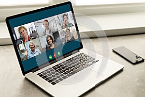 Group Friends Video Chat Connection Concept