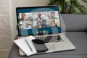 Group Friends Video Chat Connection Concept