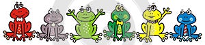Group of frogs, decorative vector illustration, crazy picture photo