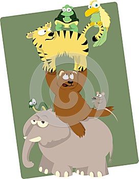 Group of funny animals