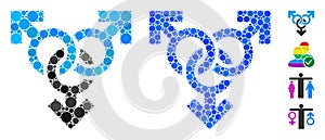 Group Gay Symbol Mosaic Icon of Round Dots