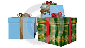 Group of gifts 2-white background 3D Rendering Ilustracion 3D
