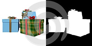 Group of gifts 2-white background alpha png 3D Rendering Ilustracion 3D