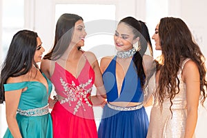 Group Of Girls Going To Prom