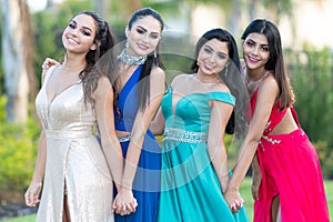 Group Of Girls Going To Prom