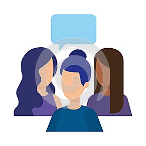 Group of girls with speech bubbles