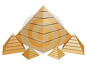 Group of golden pyramids