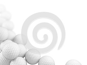 Golf balls on white