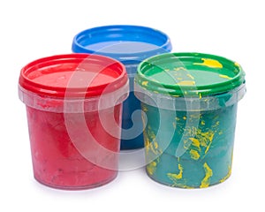 Group of gouache paint jars