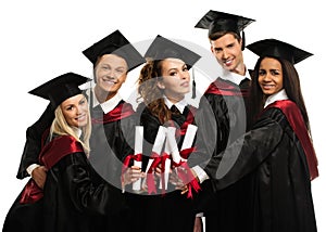 Group of graduated young students