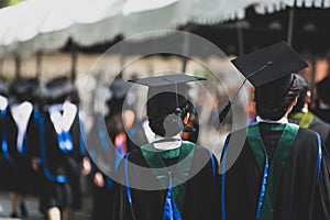 Group of  Graduates during commencement. Concept education congratulation in University.