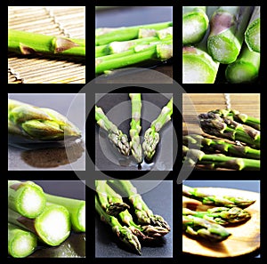 Group of green asparagus