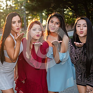 Group Of Grils At Prom Dance