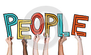 Group of Hands Holding Word People