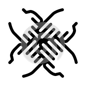Group Handshake Icon Vector Outline Illustration