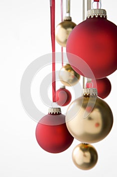 Group Of Hanging Christmas Decorations photo