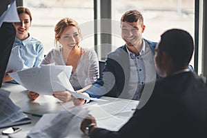 Group of happy business people