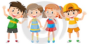 Group of happy children cartoon