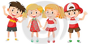 Group of happy children cartoon