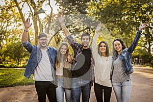 Group of happy friends