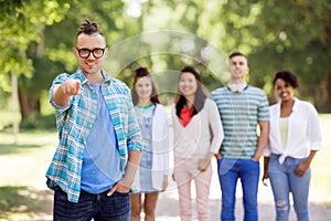 Group of happy international friends outdoors