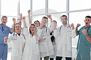 Group of happy medical professionals. photo with copy space