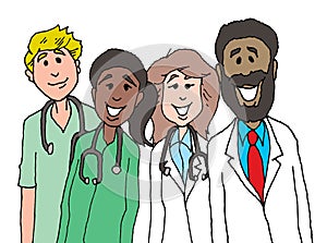 A Group of Happy Medical Professionals Ready to Treat Their Patients